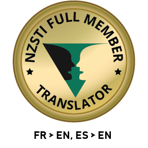 NZSTI full member's insignia (French and Spanish to English translator)