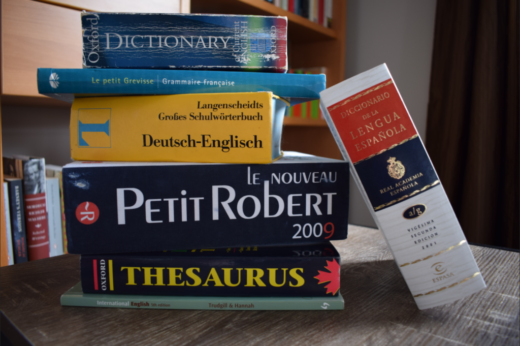 Dictionaries and other books useful for document translation